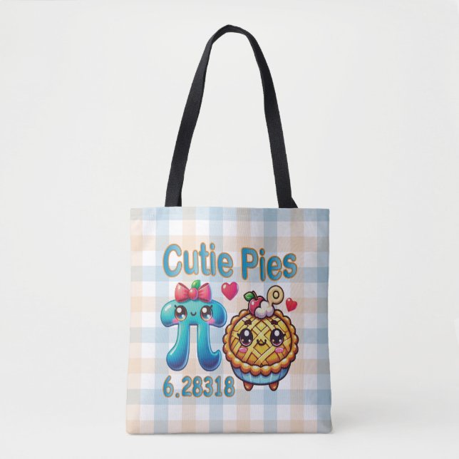Roligt Cutie Paj Cute Pi Symbol & Paj Pun Tygkasse (Framsida)