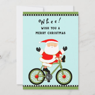 Roligt Cykling Cyklist Jul Julkort