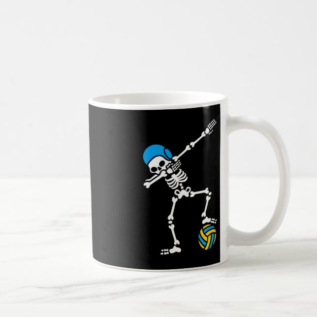 Roligt Dab dabbing skeleton Vatten polo Halloween  Kaffemugg (Höger)