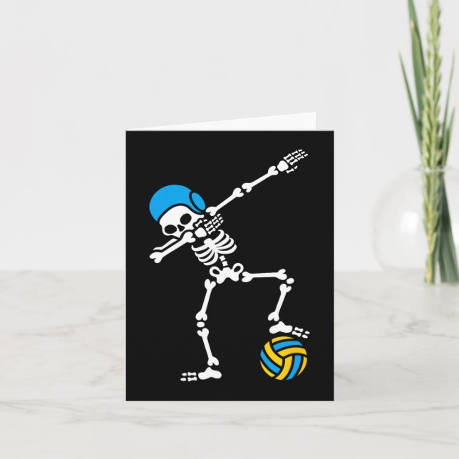 Roligt Dab dabbing skeleton Vatten polo Halloween  Kort (Framsida)