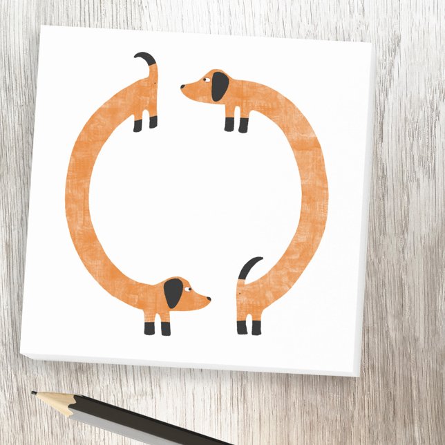 Roligt Dachshund Post-it Block (Fun Dachshund Sausage or Wiener Dog PostIt notes for animal lovers)