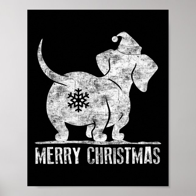 Roligt Dachshund Ugly jul Weiner Hundälskares Wo Poster (Framsidan)