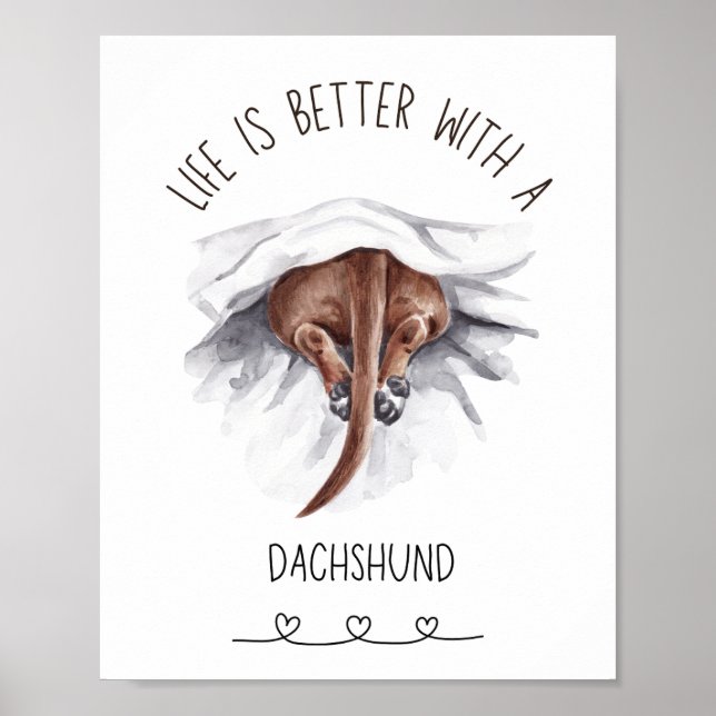 Roligt Dachshund Wall Art Poster (Framsidan)