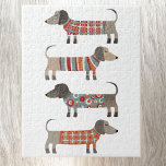 Roligt Dachshund Wiener SaHund Pussel<br><div class="desc">Sötad liten Dachshund-korv eller wiener hundar i lygstickor. Perfekt för djur älskare.</div>