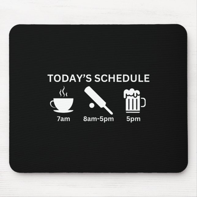 Roligt Dagens Schema Plan Kaffe Cricket Öl  Musmatta (Framsidan)