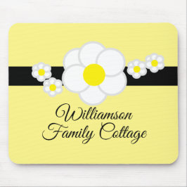 Roligt Daisy Black Rand Gult-skript Musmatta