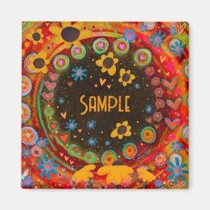 Roligt Daisy Flowers Anpassningsbar Inspirief Magn Magnet