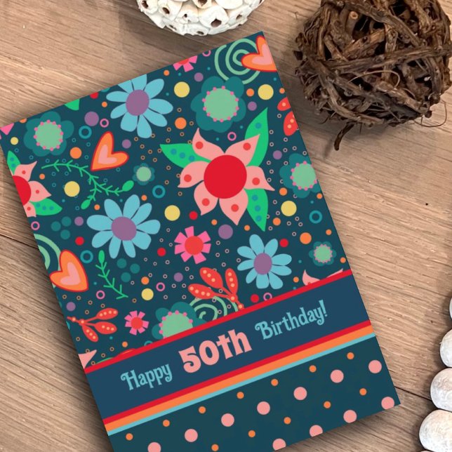 Roligt Dålig Blommigt Girly Colorful Anpassningsba Kort (Skapare uppladdad)