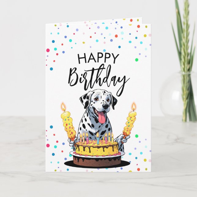 Roligt Dalmatien Hund Birthday Kort (Framsida)