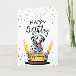 Roligt Dalmatien Hund Birthday Kort