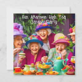 Roligt Dam Eftermiddagen High Tea Garden Party 2 Inbjudningar