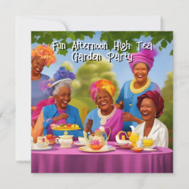 Roligt Dam Eftermiddagen High Tea Garden Party etn Inbjudningar