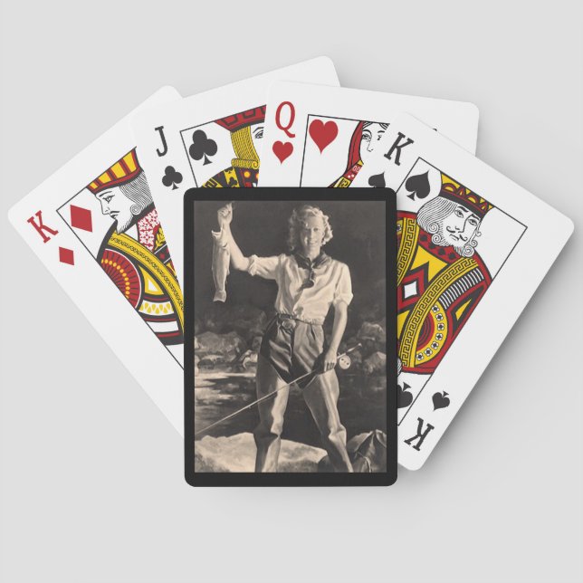 Roligt dam Fiskefartygs resevideokameror Casinokort (Baksidan)