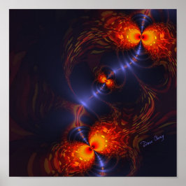 Roligt Dance of the Ögon - Indigo and Guld Sight Poster