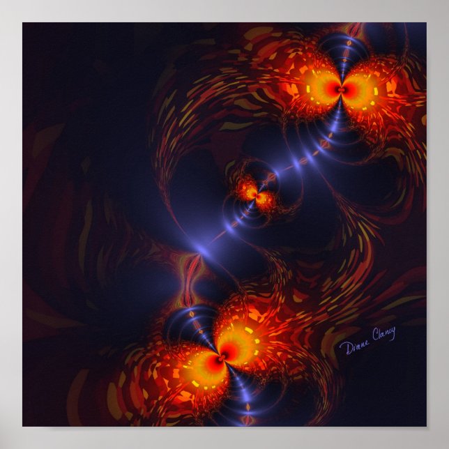 Roligt Dance of the Ögon - Indigo and Guld Sight Poster (Framsidan)