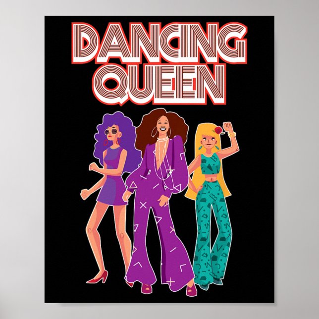 Roligt Dancing Queen Disco Dance Klubb Party 1970- Poster (Framsidan)