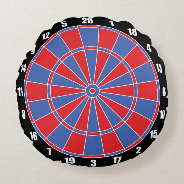 Roligt Dartboard Darts Round Pillow Rund Kudde (Framsidan)