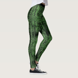 Roligt Data Matrix Code Grönt Yoga Leggings