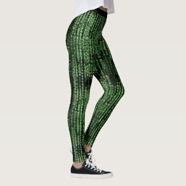 Roligt Data Matrix Code Grönt Yoga Leggings (Höger)