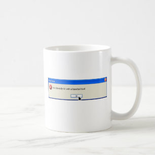 Roligt datormeddelande för dödligt fel kaffemugg