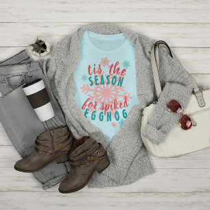 Roligt December Winter Season Eggnog Quote Ord Art T Shirt