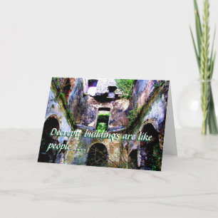 Roligt 'Decrepit byggnad' födelsedag Kort