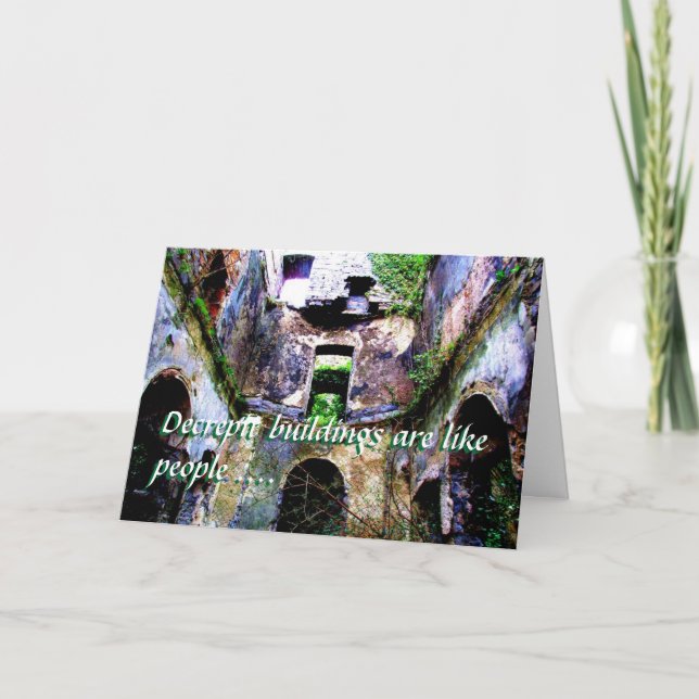 Roligt 'Decrepit byggnad' födelsedag Kort (Framsida)