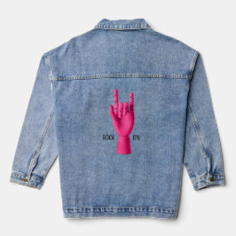 Roligt denim jacka för rosa rocker