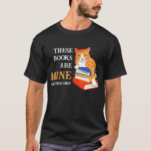 Roligt DESSA BOKAR ÄR MITT Katt T Shirt