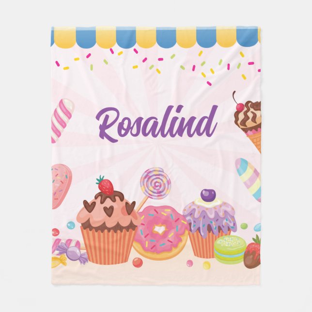 Roligt Desserts and Candies Fleece Blanket (Framsidan)