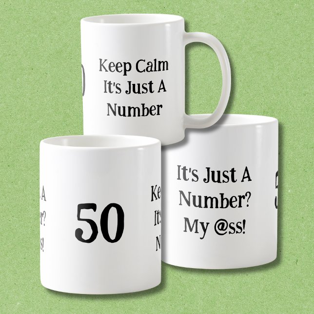 Roligt Det Är Bara Ett Nummer Min R@v 50-årsdag  Kaffemugg (Skapare uppladdad)