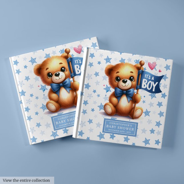 Roligt Det är en nalle gäst bok för pojke (Fun It’s a boy teddy bear guest book for baby boy)