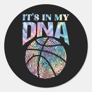Roligt Det är i min DNA-tjej Basketball Älskare Ba Runt Klistermärke