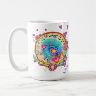 Roligt Det är vad det är Blommigtens hjärta Kaffemugg