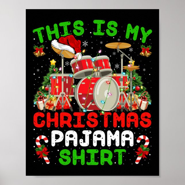 Roligt Det här är julen Pajama Drum Kit Poster (Framsidan)