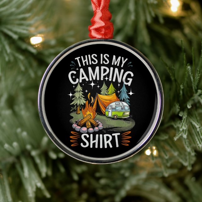 Roligt Det Här Är Min Camping För Camper Julgransprydnad Metall (Träd)