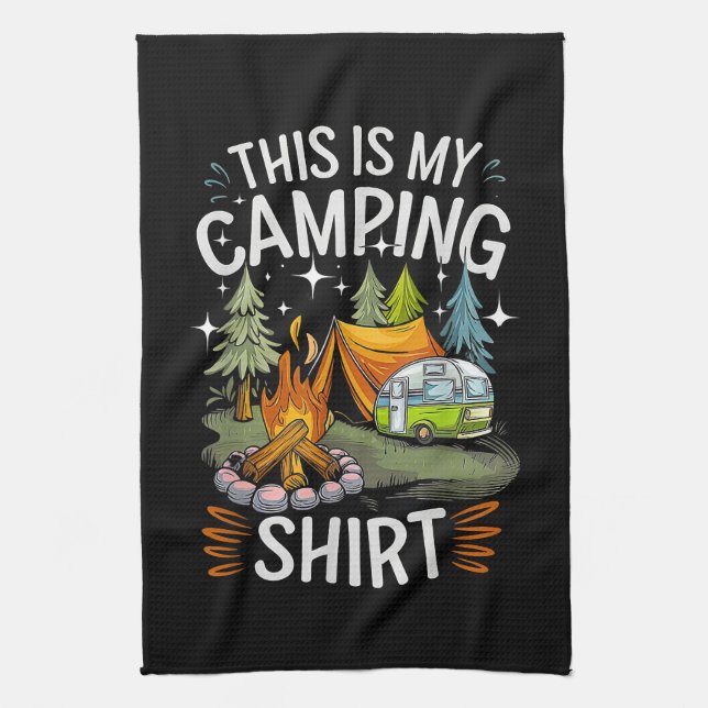 Roligt Det Här Är Min Camping För Camper Kökshandduk (Vertikal)