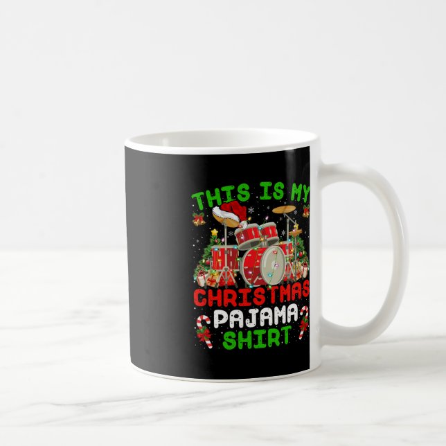 Roligt Det här är min jul Pajama Drum Kit Christma Kaffemugg (Höger)