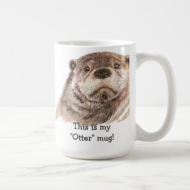 Roligt Det här är min "Otter" Mugg, Cute Animal Hu Kaffemugg (Höger)