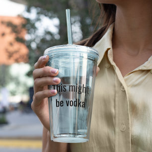 Roligt Det Kan Vara Vodka Genomskinlig Lock Sugrör Take Away Mugg