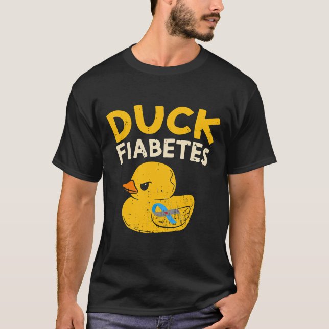 Roligt Diabetes Awareness I Anka Fiabetes I Coola  T Shirt (Framsida)