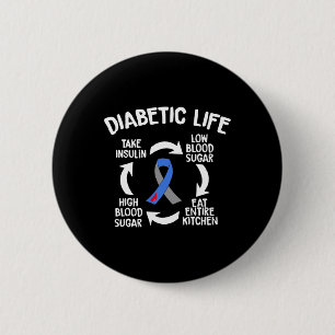 Roligt Diabetiker Livscykel Diabetesmedvetandehöja Knapp