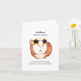 Roligt Dictionary Guinea Gris Hälsning-kort Kort