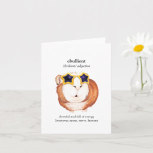 Roligt Dictionary Guinea Gris Hälsning-kort Kort