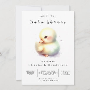Roligt Digital Anka Baby Shower Inbjudningar