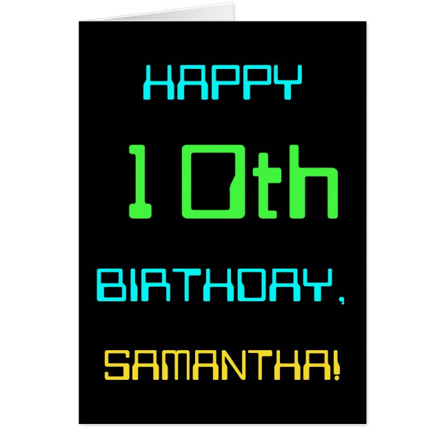 Roligt Digital Computing - 10:e födelsedag Hälsningskort (Framsidan)