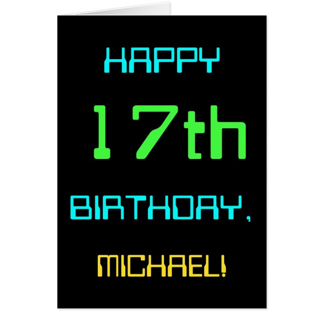 Roligt Digital Computing - 17:e födelsedagen Hälsningskort (Framsidan)