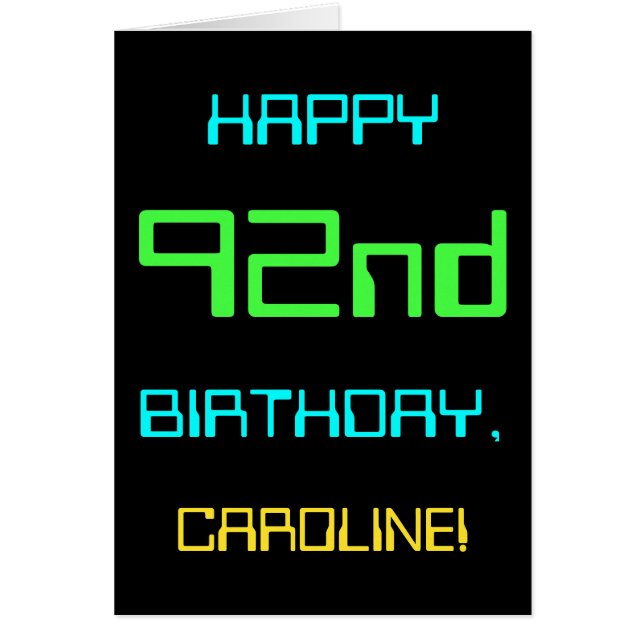 Roligt Digital Computing - 92:a födelsedagen Hälsningskort (Framsidan)
