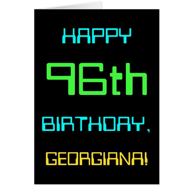 Roligt Digital Computing - 96:e födelsedagen Hälsningskort (Framsidan)
