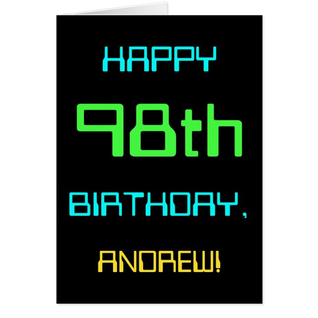 Roligt Digital Computing - 98:e födelsedagen Hälsningskort (Framsidan)